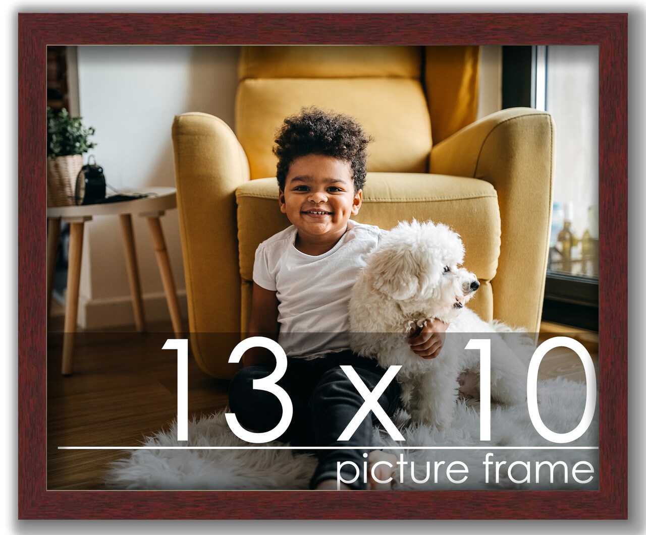 Photo Size Minimalist Brown Picture Frame - UV Acrylic, Foam Board Backing, Hanging Hardware